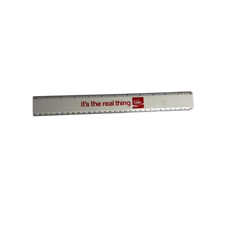 Vintage Coca Cola 12" Plastic Ruler "It's the Real Thing" Coke Promo USA
